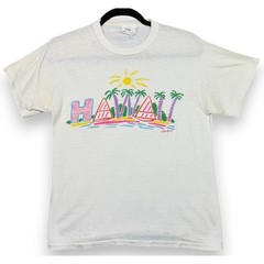 Vintage 80s Ken Done Shirt Women M FITS S White Hawaii Graphic Souvenir Tee USA