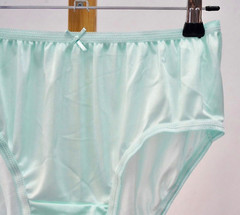 Sweet Silky Nylon Panty Seafoam Green Sheer Bikini Soft Brief 7-8 Sz. Hip 38-42″
