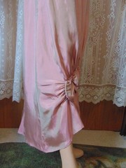 VTG 90s Newport News Iridescent Pink Skirt, Gathered Front Fish Tail Back Sm