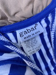 vintage pin up gabar nautical bikini swimsuit blue and white stripe