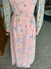 70s Dress Vintage Long Sleeve Pretty in Pink CUSTOM Made dress 1 of a kind!