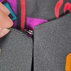 Lady Carol Womens Size 12 Multicolor Geometric Floral Open Front Jacket Vtg