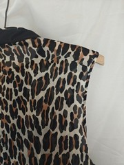 Vtg VANITY FAIR LEOPARD Nightgown Silky NYLON Shift Gown Dress 60s 70s Black S