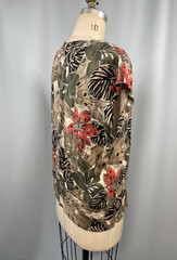 Vintage Top SIZE 14 XL EXTRA LARGE tropical green LADY CAROL 80s 90s rayoN