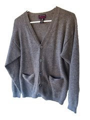 Christoper Rand vintage gray cardigan size small 100% wool, synthetic free