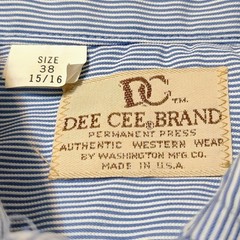 Vintage Dee Cee Woman’s Railroad Striped Pearl Snap Western Shirt Size 38 15/16