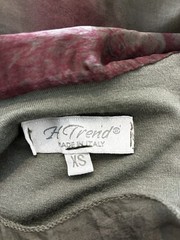 100% Silk H Trend Made In Italy XS Vintage Top Lined Bronze W/Watercolor Maroon