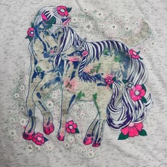 Vintage Belton XL Unicorn Horse Fantasy Glitter T Shirt Made USA Single Stitch