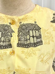 Vintage 1950s ” Collectors Item” Two Tone Yellow Summer Cotton Dress Sz 13-14