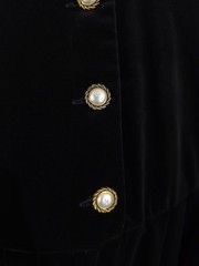 VTG Laura Ashley Black Velvet Midi Dress UK 14 US 12 / L Victorian Renaissance
