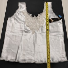 Vintage NWT Escapades Suit Camisole Ivory Polyester Sz Medium Lace Insert Trim