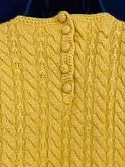 Vintage 1950s gold sweater, mustard yellow wool crop top cable knit short M L