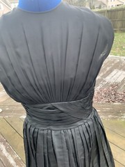 1950s Dress ~ Designer Suzy Perette Black Full Skirt Sleeveless Party Dress