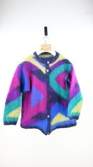 Vintage Jan Scholtz multicolour mohair & wool cardigan size L/UK14