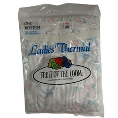 Vintage Deadstock 1984 Fruit Of the Loom Ladies Thermal Bottom Medium Floral NOS