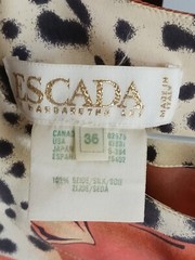 Vintage 90’s Escada silk animal print Margaretha Ley size 36 HTF short sleeve