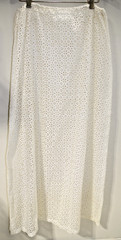 J9 vintage Home Sewn Off White Eyelet Cotton Skirt Blouse Pastel Embroidery Trim