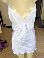 VTG Intimate Attitudes Plus Size 1X Satin Lace SHEER BABYDOLL TIEBACK SWC