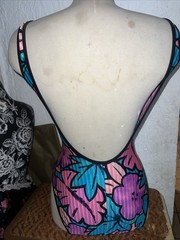 Vtg 1980s BAREFOOT MISS of California Swimsuit High Cut (S/M)