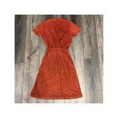 Frederick’s of Hollywood Faux Suede Button Midi Dress Terracotta S Vintage Boho