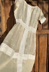 Edwardian Tea Dress Antique Silk Organza with Lace Rare Vintage