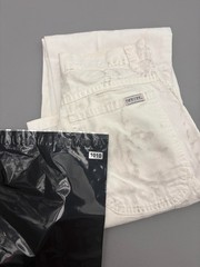 Vintage 70s Dee Cee White Denim Carpenter Pants High Waisted Workwear USA 24