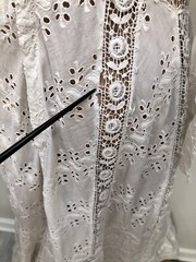 VTG 1900s “AGE OF INNOCENCE” Eyelet & IRISH CROCHET ROSES Tape Lace LAWN DRESS