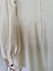 VTG 70s Lace Bib Crochet Trim Cotton Prairie Maxi Dress XS/S Cottagecore