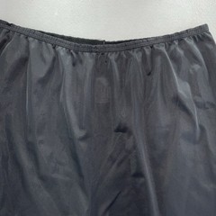 Vintage Lingerie Boudoir Bloomers Pettipants Black Nylon Satin Finish Lace Sz L