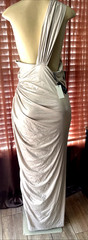 JLUXLABEL GOLD SHIMMER Grecian-Inspired One Shoulder Draped NWTS SZ XL ma