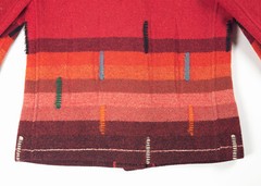 1930’s TOWN & COUNTRY ART DECO INDIAN BLANKET STYLE JACKET COAT SLUB STRIPE VTG