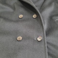 VTG A. Sachs Perlette Wool Overcoat Womens Shawl Collar L/XL Wool Black 80-90’s