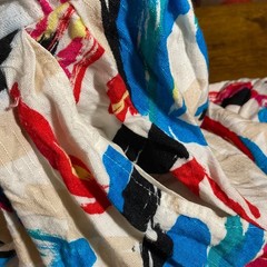 Vintage Claude Abstract Brushstroke Midi Skirt Womens 1/2-P ILGWU Made in USA