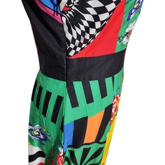 Vintage Style Elaine Five Graphic Maxi Shirt Dress Multicolor Optical Illusio…