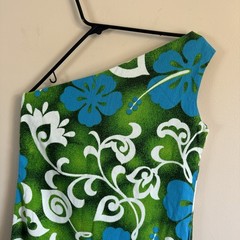 Vogue Paris Original Vintage Hawaiian Handmade One Shoulder Dress Designer