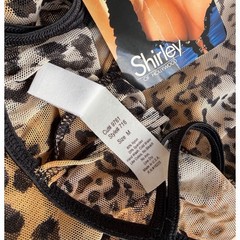 Deadstock Y2K Shirley Of Hollywood Leopard Sheer Mesh Garter Skirtini NWT Sz M