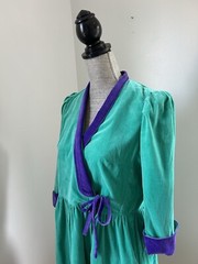 Vintage Jane Schaffhausen Belle France Dress Velvet Size 10 1980s