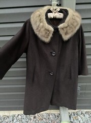 Vintage 50s 60s Surrella Worumbo Diane Wool yes/mink princess coat Women’s S/M