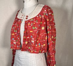 Vintage 60s 70s Denise Are Here School Teacher Button Top Flowy Cardigan