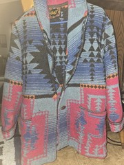 Vintage 80s/90s Southwestern Coat Aztec Circle T Size XL