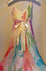 Diane Von Furstenberg Silk Chiffon Multi Color Overlay Spaghetti Strap Dress 4