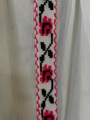 VTG 70s Mexican Folk Embroidered Festival Beach Boho Cotton Caftan Tunic Dress