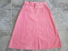 Vintage Skirt 25-inch Waist A-Line Muslin Cotton Coral Pink Deep Pockets Hippy