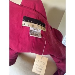 New York Studio Lerner Vintage 100% Silk Wrap Dress Fuchsia Pink Size 10 NWT