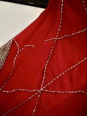Vintage Red Beaded 70’s Disco Dress – As Is (see pics)