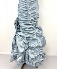 Vintage Catherine Regehr Saks Fifth Avenue Ice Blue Silk Ruffle Prom Dress Gown