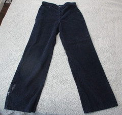 Vintage 70s Levis Womens Size 18 (32×33) Corduroy Navy Blue Flat Front