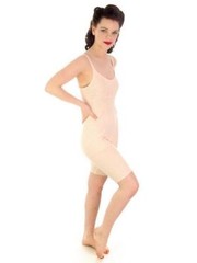 VTG WWI 1920s Globe Knit Step-In Underwear Pale Peach Cotton Ribbed Rare Sz 38