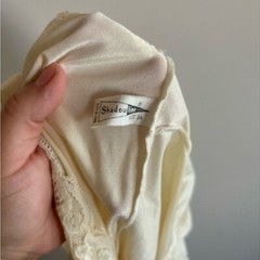 Vintage shadow line cream color slip lace top size L