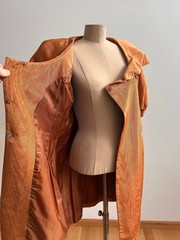 Victor Costa Vintage Party Dress Crytal Jewel Buttons sz 8 Copper 1980s Cocktail